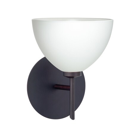 Besa Lighting Brella Mini Sconce, White, Bronze Finish, 1x40W Halogen 1SW-467907-BR
